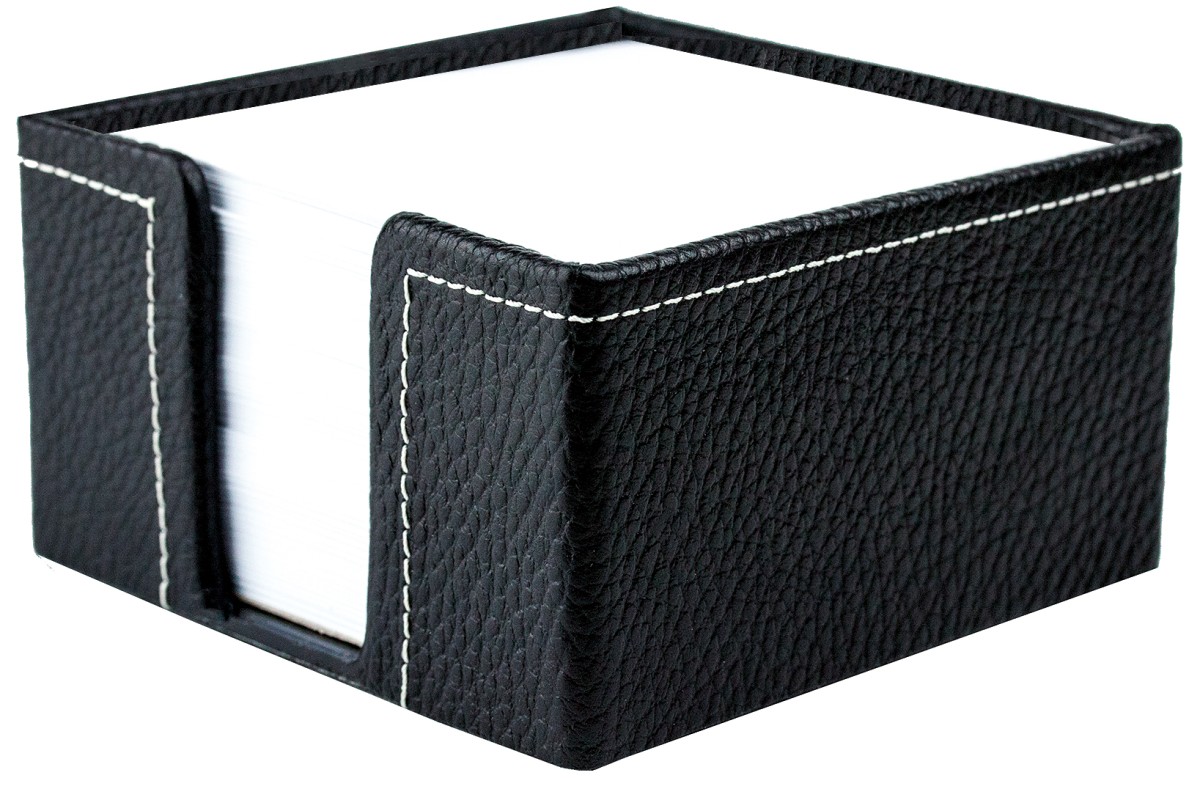 Zettelkasten PREMIUM LEDER SOFT GRAIN schwarz (genarbt)